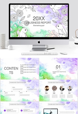 清新通用PPT模板预览图