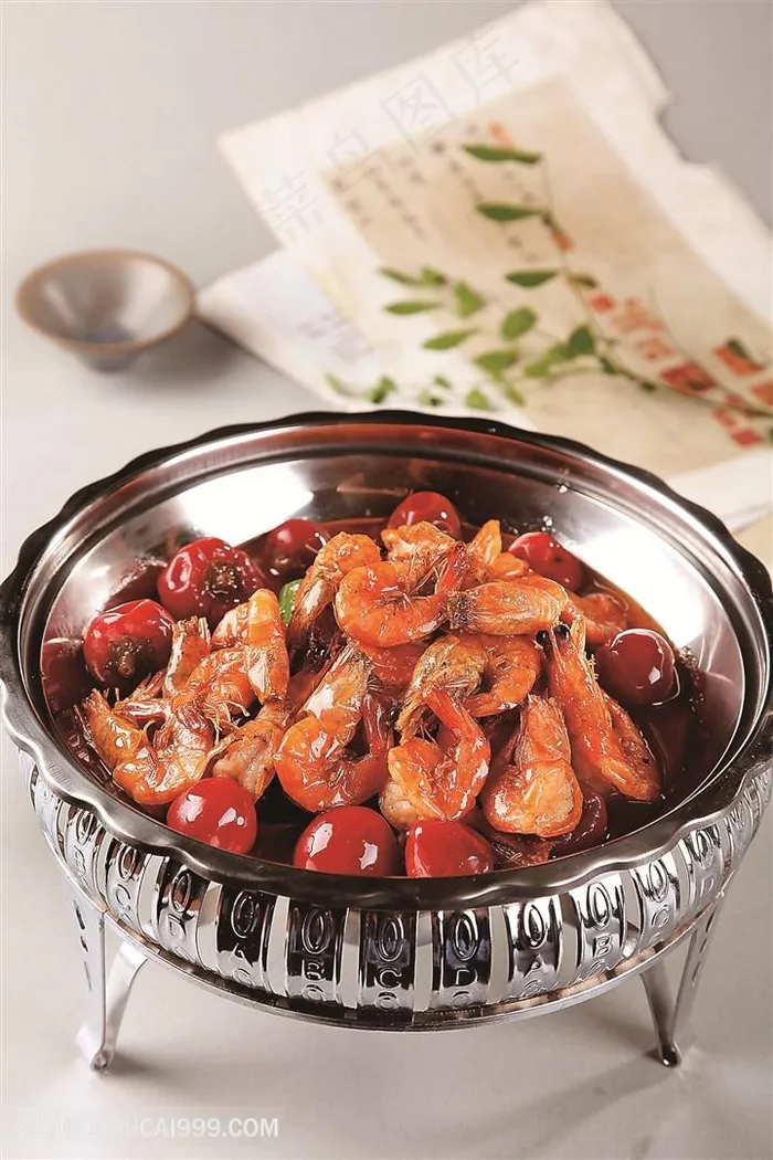 中华美食干锅香辣虾摄影图