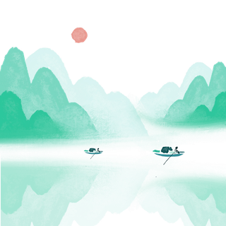 清明元素古风中式清明节山水画中国风