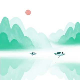 清明元素古风中式清明节山水画中国风