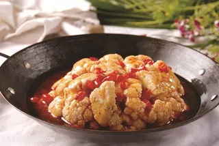 中华美食干锅花菜摄影图