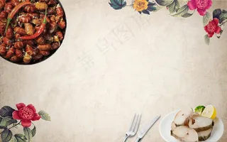 简约海鲜花朵实物海报banner背景图