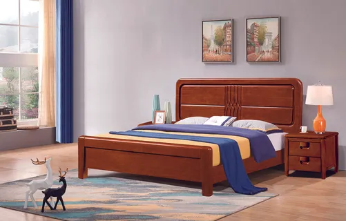 高清实木床图片