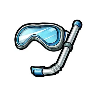PNG呼吸管潜水面罩免抠