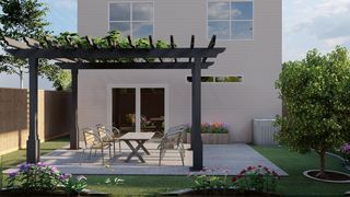 现代后院凉棚露天凉亭