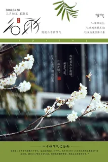谷雨二十四节气海报设计