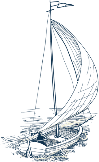 线条图帆船
