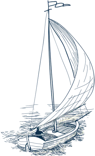 线条图帆船