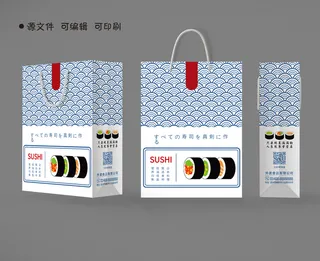 手提袋外卖袋保温袋寿司店包装设计