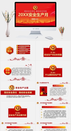 安全生产PPT模板预览图