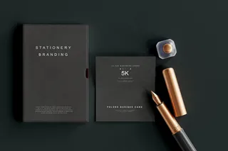 高端暗黑文具类文创VI样机模板