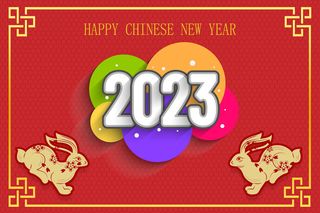 2023年兔年红色背景
