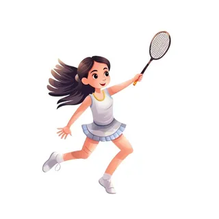 儿童打羽毛球运动元素