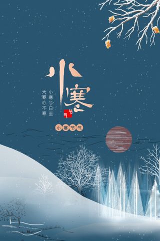中国传统冬天小寒祝福24二十四节气节日宣传活动海报