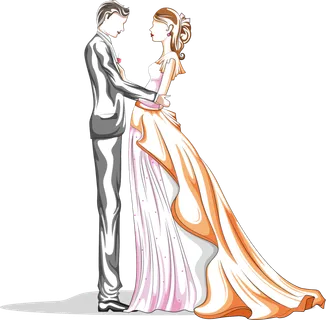 婚纱卡通人物婚礼白纱结婚婚纱摄影手绘