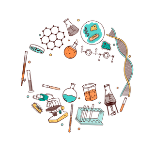 化学卡通素材工具蓝色少儿兴趣班素材素材