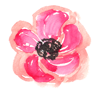 唯美森系手绘水彩花朵 免抠