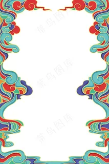 国潮手绘相框psd分层模板