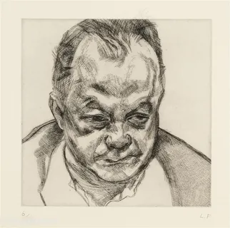 弗洛伊德手绘素描男士肖像挂画