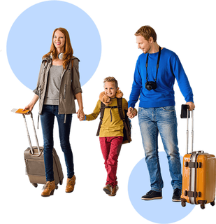 一家人旅游素材卡通