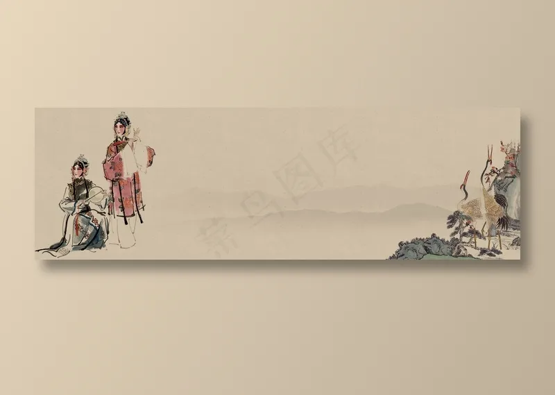 中国风水墨banner海报背景psd模版下载