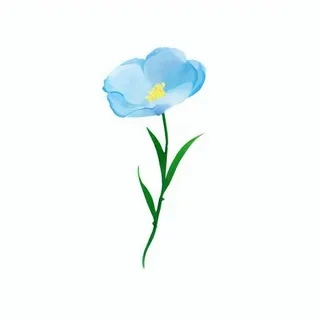 蓝色花免扣元素