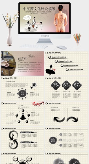 中药中医治病PPT模板ppt模版预览图