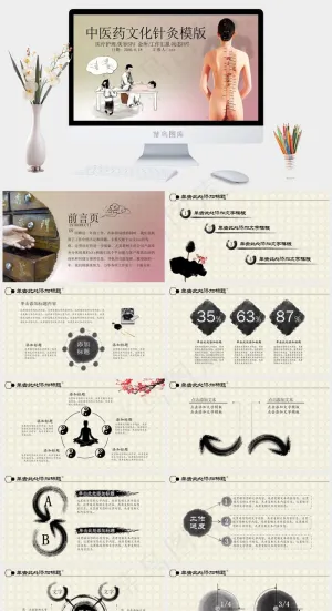 中药中医治病PPT模板ppt模版预览图