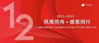 12周红色喜庆签约仪式年会推介会kv商务活动展板