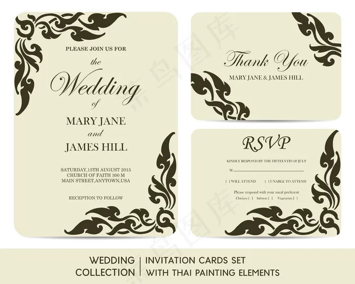 英文邀请函  eps,ai矢量模版下载