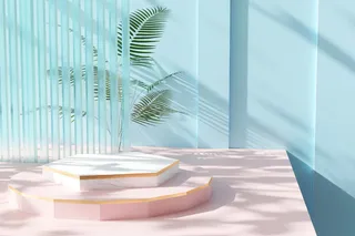 电商网红品摆台清新蓝粉展台背景（非企业商用）