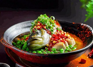 麻辣剁椒鱼头中国美食辣椒