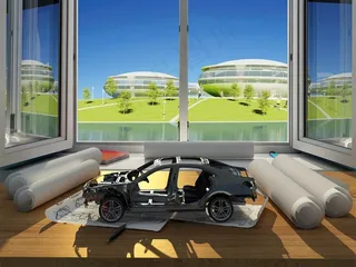 图纸和汽车模型