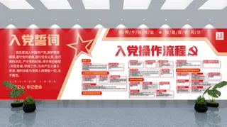 党建文化墙入党操作流程入党誓词文化墙