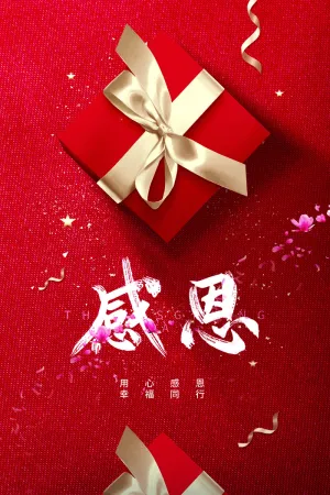 红色简洁感恩节海报