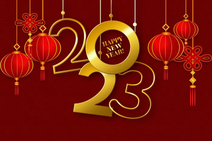 2023年兔年红色背景psd模版下载