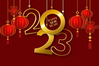 2023年兔年红色背景