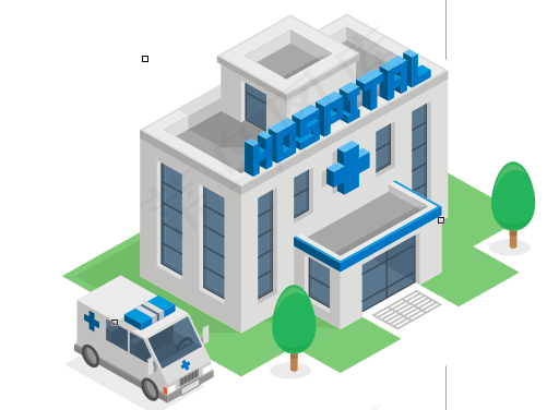 动漫医院图片救护车cdr矢量模版下载