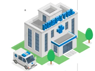 动漫医院图片救护车