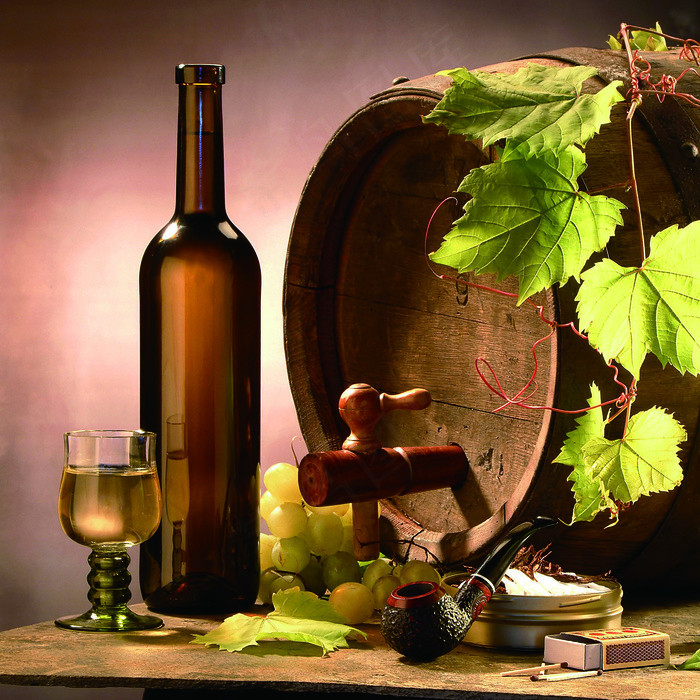 葡萄酒酒瓶艺术插画