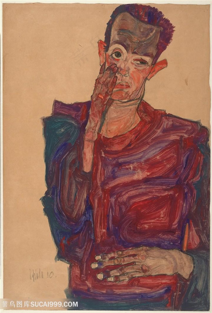 席勒手绘男士装饰画