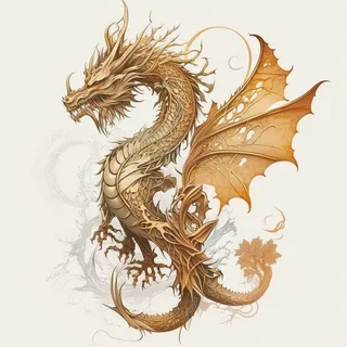 节日生肖龙，插画风格，红色，综合使用