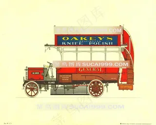 水彩车唯美艺术画