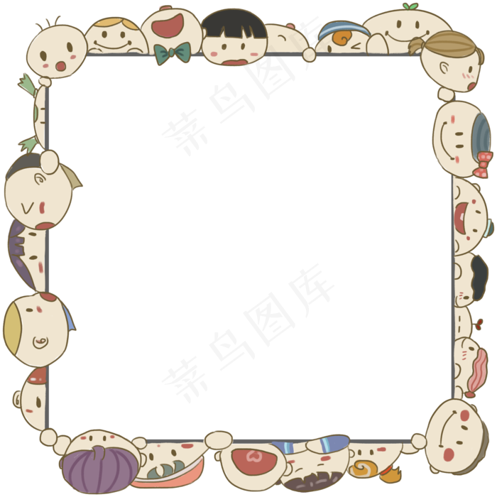 卡通边框 卡通彩色框  手绘对话框 可爱边框 免抠