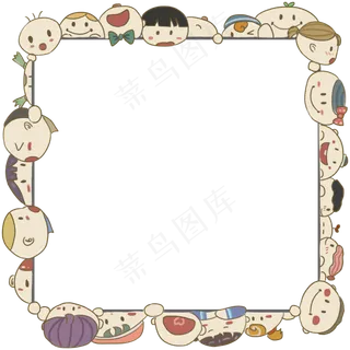 卡通边框 卡通彩色框  手绘对话框 可爱边框 免抠