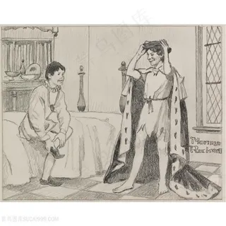 诺曼 · 洛克威尔素描室内人物装饰画 诺曼 · 洛克威尔素描室内人物装饰画