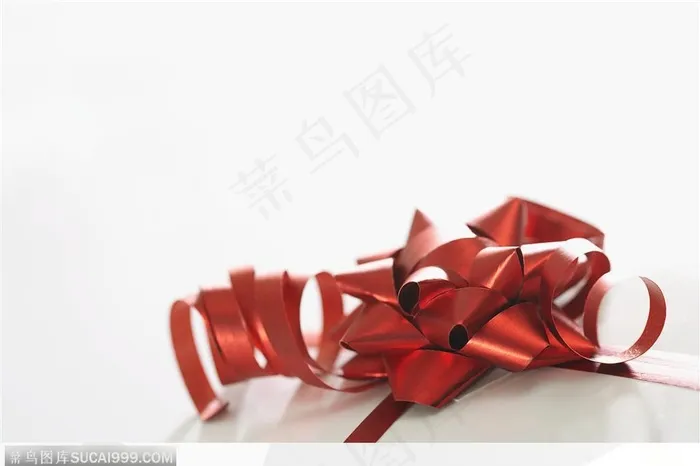 圣诞色彩-漂亮的红色丝带花