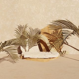 小清新电商c4d场景展台合层背景