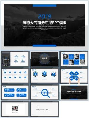 沉稳大气高端项目计划商务汇报ppt模板预览图