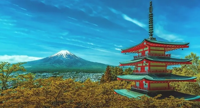 冬天山水背景风景